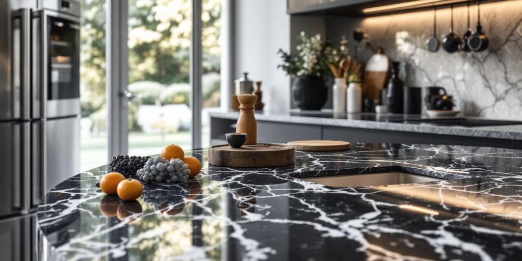 Modern Kitchen With Elegant Silestone Countertops.